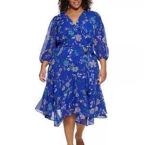 Jessica Howard
Plus Size Printed Faux-Wrap Midi Dress size 16W